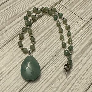 Aventurine Green Beaded Necklace. Handmade. Between 18 and 20 inches long.